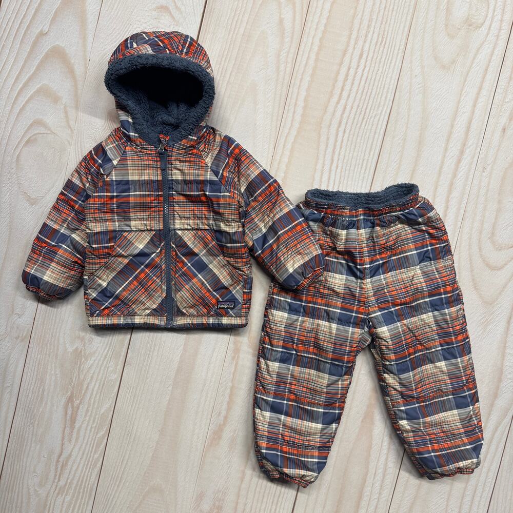 Patagonia Toddler 3T Reversible Tribbles Sherpa Puffer Hoody Jacket&Pants Set